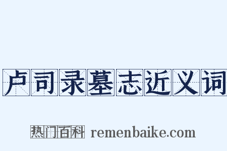 卢司录墓志近义词是什么意思的图片